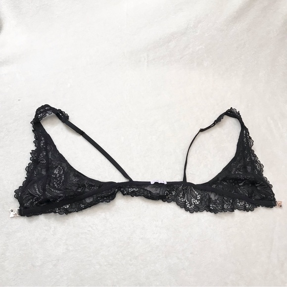 SAVAGE X Fenty black lace bra with front click clasp bling closure - Picture 5 of 6